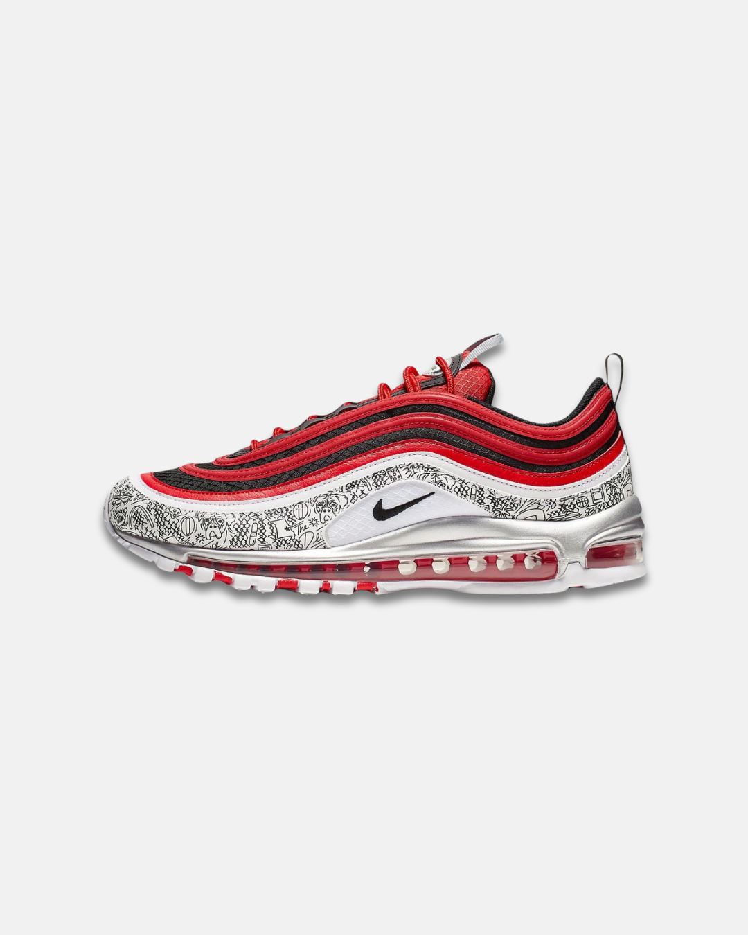 NIKE Air Max 97 patike sivo crvene boje